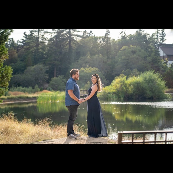 Lulus - Halter Dark Blue, Double Lined Maxi, Formal Dress, Size S - Picture 10 of 12